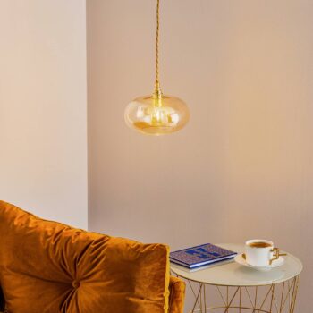 EBB & FLOW Horizon závesná lampa zlatá/dymová Ø 21