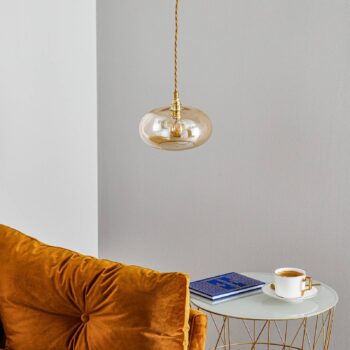 EBB & FLOW Horizon závesná lampa zlatá/dymová Ø 21