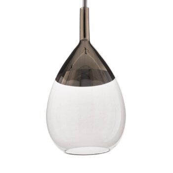 EBB & FLOW Lute závesná lampa platina, sklo sivá