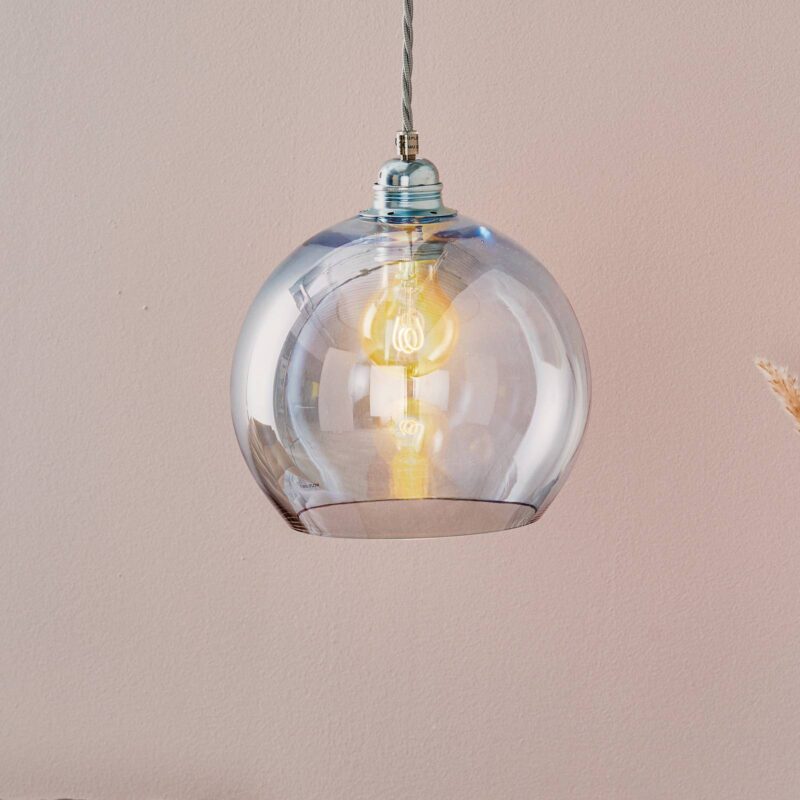 EBB & FLOW Rowan závesná lampa modrá striebro Ø 22 EBB & FLOW Rowan závesná lampa modrá striebro Ø 22