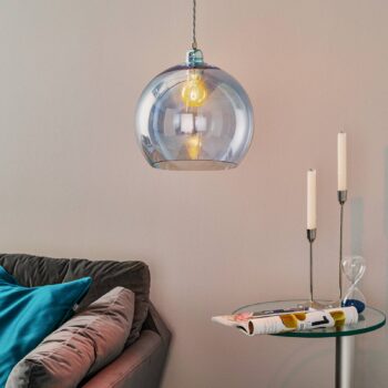 EBB & FLOW Rowan závesná lampa modrá striebro Ø 28