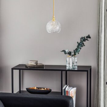 EBB & FLOW Rowan závesná lampa, zlatá Ø 15,5 cm