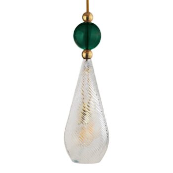 EBB & FLOW Smykke L gold crystal swirl ivy green