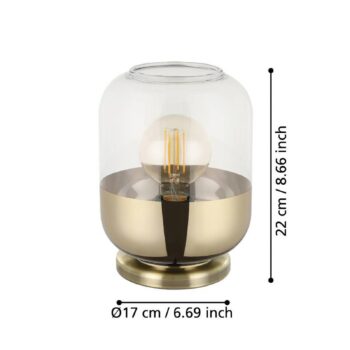 EGLO Maryvilla stolová lampa, zlatá/číra