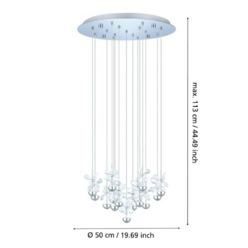 EGLO Stars Of Light LED závesné svietidlo Pianopoli chróm Ø 50 cm