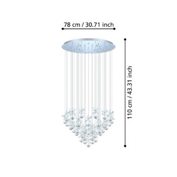 EGLO Stars Of Light LED závesné svietidlo Pianopoli chróm Ø 78 cm