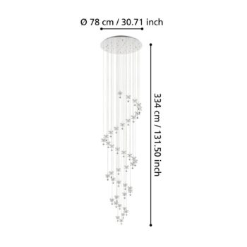 EGLO Stars Of Light LED závesné svietidlo Pianopoli chróm Ø 78 cm