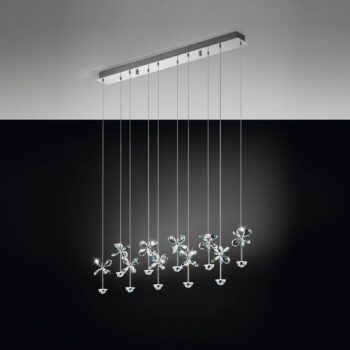 EGLO Stars Of Light LED závesné svietidlo Pianopoli, chróm, dĺžka 87 cm