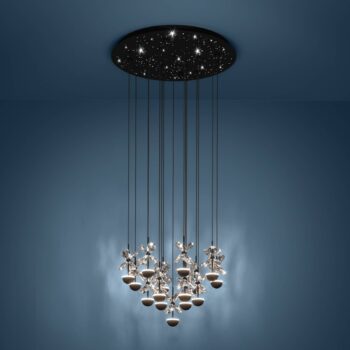 EGLO Stars Of Light LED závesné svietidlo Pianopoli čierne Ø 50 cm