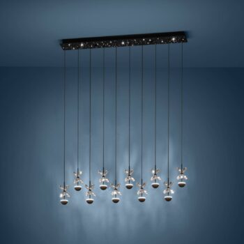 EGLO Stars Of Light LED závesné svietidlo Pianopoli, čierne, dĺžka 87 cm