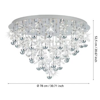 EGLO Stars Of Light stropné LED svetlo Pianopoli chróm Ø 78cm
