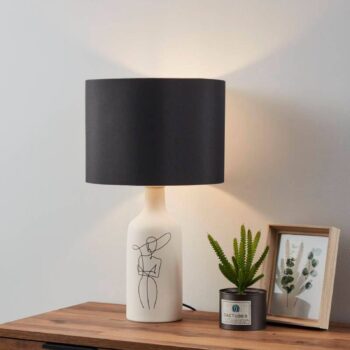 EGLO Vinoza lampa, podstavec biela tienidlo čierna