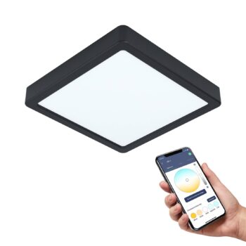 EGLO connect Fueva-Z stropné svietidlo 21x21cm čierne