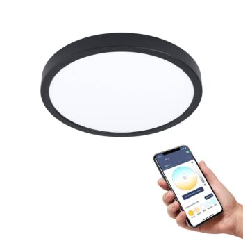 EGLO connect Fueva-Z stropné svietidlo, Ø 28,5 cm čierna