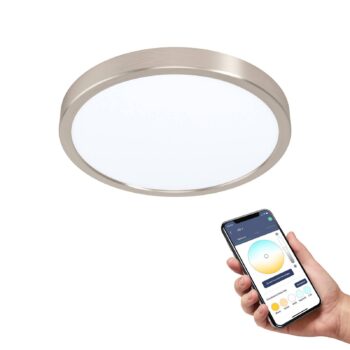 EGLO connect Fueva-Z stropné svietidlo, Ø 28,5 cm nikel