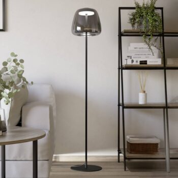 EGLO connect LED stojacia lampa Alfero-Z, RGB, CCT, čierna