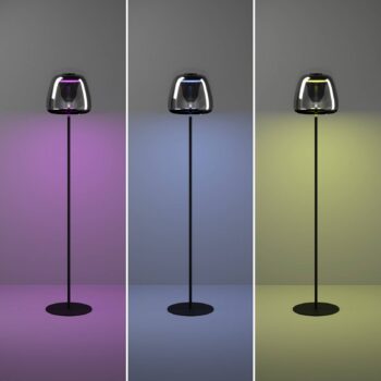 EGLO connect LED stojacia lampa Alfero-Z, RGB, CCT, čierna