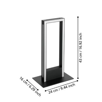 EGLO connect LED stolová lampa Savilanas-Z, čierna, CCT