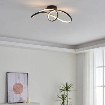 EGLO connect LED stropné svietidlo Calarossa-Z, čierna farba, hliník