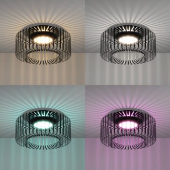 EGLO connect LED stropné svietidlo Ginestrone-Z, čierna farba, hliník