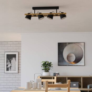 EGLO connect LED stropné svietidlo Hornwood-Z, 4 svetlá, čierne