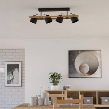 EGLO connect LED stropné svietidlo Hornwood-Z, 4 svetlá, čierne