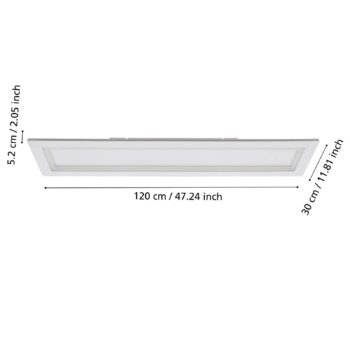 EGLO connect LED stropné svietidlo Padrogiano-Z, 1 svetlo, 120 x 30 cm
