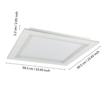 EGLO connect LED stropné svietidlo Padrogiano-Z, 1 svetlo, 60 x 60 cm