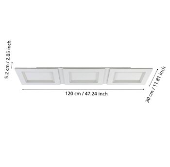 EGLO connect LED stropné svietidlo Padrogiano-Z 3-light, 120 x 30 cm
