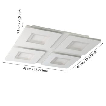 EGLO connect LED stropné svietidlo Padrogiano-Z 4 svetlá, 45 x 45 cm