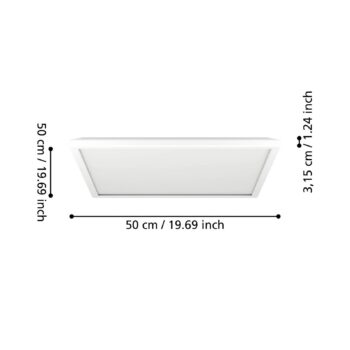 EGLO connect LED stropné svietidlo Rovito-Z, biele, 50 x 50 cm