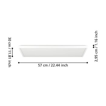 EGLO connect LED stropné svietidlo Rovito-Z, biele, 57 x 30 cm