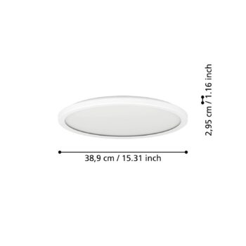EGLO connect LED stropné svietidlo Rovito-Z, biele, Ø 39 cm