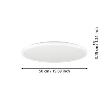EGLO connect LED stropné svietidlo Rovito-Z, biele, Ø 50 cm
