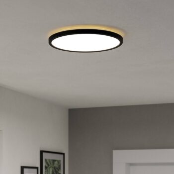 EGLO connect LED stropné svietidlo Rovito-Z, čierne, Ø 30 cm