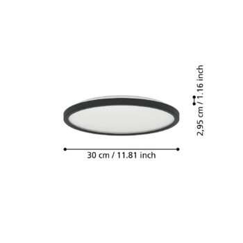EGLO connect LED stropné svietidlo Rovito-Z, čierne, Ø 30 cm