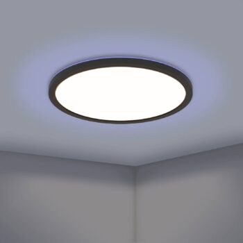 EGLO connect LED stropné svietidlo Rovito-Z, čierne, Ø 30 cm