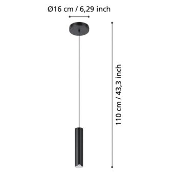 EGLO connect LED závesné svietidlo Balamorta-Z, 1 svetlo, čierna