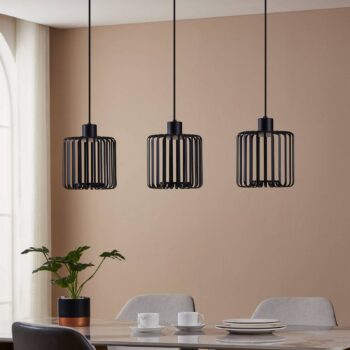EGLO connect LED závesné svietidlo Ginestrone-Z, 3-svetelné, čierne