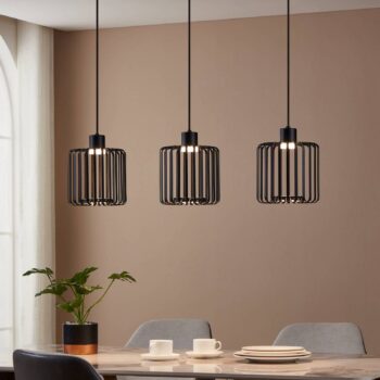 EGLO connect LED závesné svietidlo Ginestrone-Z, 3-svetelné, čierne