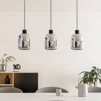 EGLO connect LED závesné svietidlo Molochio-Z, 3-svetelné, čierne, číre