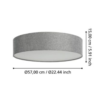 EGLO connect Romao-Z stropné LED svetlo Ø57cm sivá