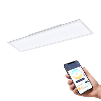 EGLO connect Salobrena-Z LED stropné svietidlo, 120x30cm, biela