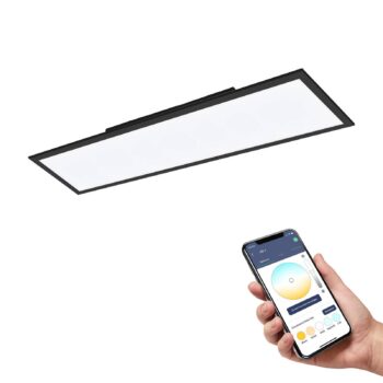 EGLO connect Salobrena-Z LED stropné svietidlo, 120x30cm, čierna
