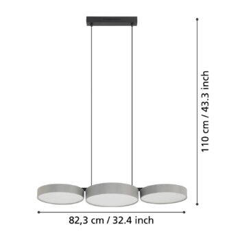 EGLO connect Smart LED závesné svietidlo Barbano-Z, sivá