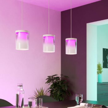 EGLO connect Smart LED závesné svietidlo Chiusello-Z, biele, kovové