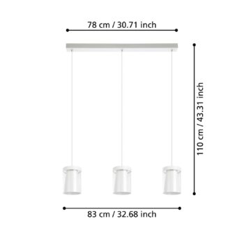 EGLO connect Smart LED závesné svietidlo Chiusello-Z, biele, kovové