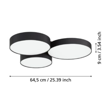 EGLO connect Smart stropné LED svetlo Barbano-Z, čierne