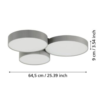 EGLO connect Smart stropné LED svetlo Barbano-Z, sivá