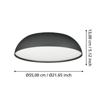 EGLO connect Smart stropné LED svetlo Tollos-Z, Ø 55 cm